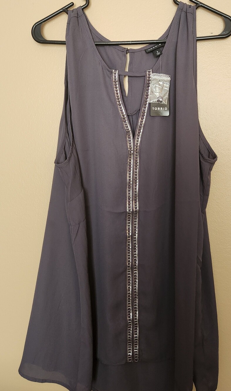 Torrid Georgette Embellished Trim Tank Brand New With Tags